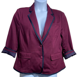 *NWT* JCP JcPenney wine colored 2 button blazer with contrast lining women's XL